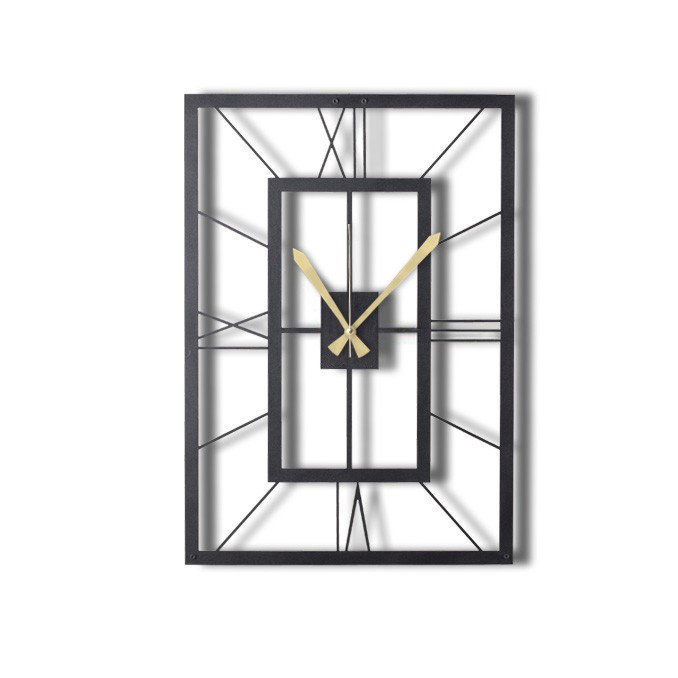 Wallity Reloj de Pared Decorativo de Metal November XL 70x49 cm Negro Elegante para Salón y Dormitorio